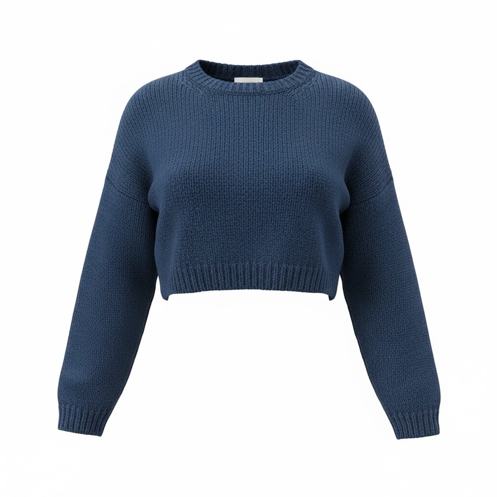 Navy Blue Chunky Knit Sweater